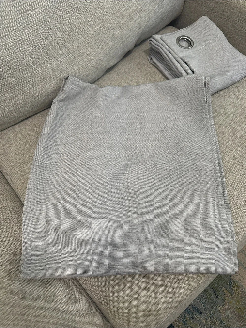 😴 Light Gray Brown Grommet Top Blackout Curtain Panel Pair